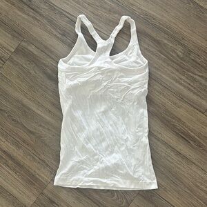 Women's White Ribbed Tank Top
